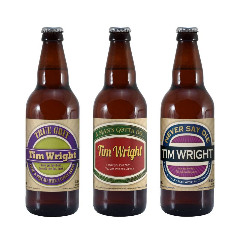 Personalised Mans Virtues Pack of 3 Beer