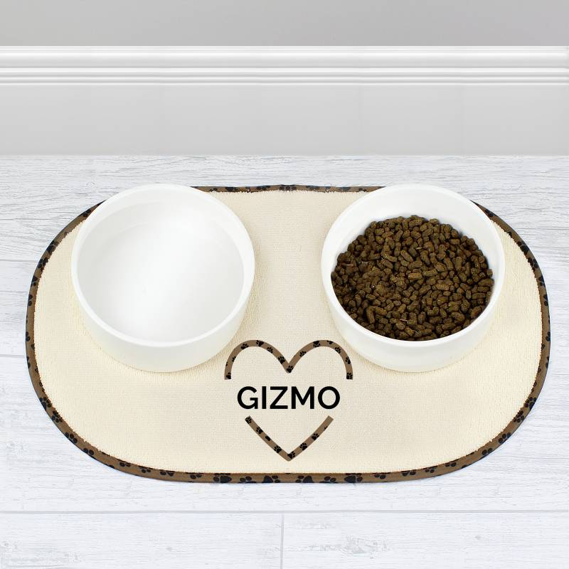 Personalised Love Heat Pet Bowl Placemat